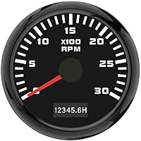 ELING 52 mm Drehzahlmesser 3000 U/min Drehzahlmesser mit roter Hintergrundbeleuchtung für Gabelstapler