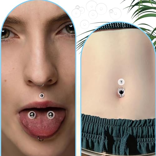 Scettar 200 Stück Gemischte Größe Anti Wildfleisch Piercing Disc, Keloid Disc Transparente Piercing Scheibe Piercing Anti WILDFLEISCH Piercing Discs für Ohrringe Stabilisierende, 8 Größen
