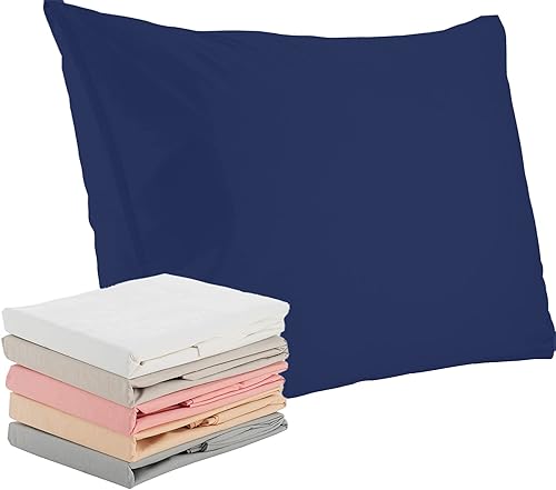 Miniatura 2 de Superity Linen Fundas de almohada de tamaño estándar, cerramiento abierto, paquete de 2, 100% algodón suave y cómodo, color azul marino