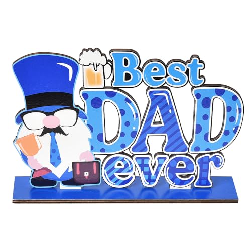 Dad Fathers Day Table Decorations Dad Birthday Party Supplies Father Day Centerpieces Best Dad Ever Plaque Dad Signs for Home Decor Dad Decorative Signage Dad Wood Decor Housewarming Gifts for Dads