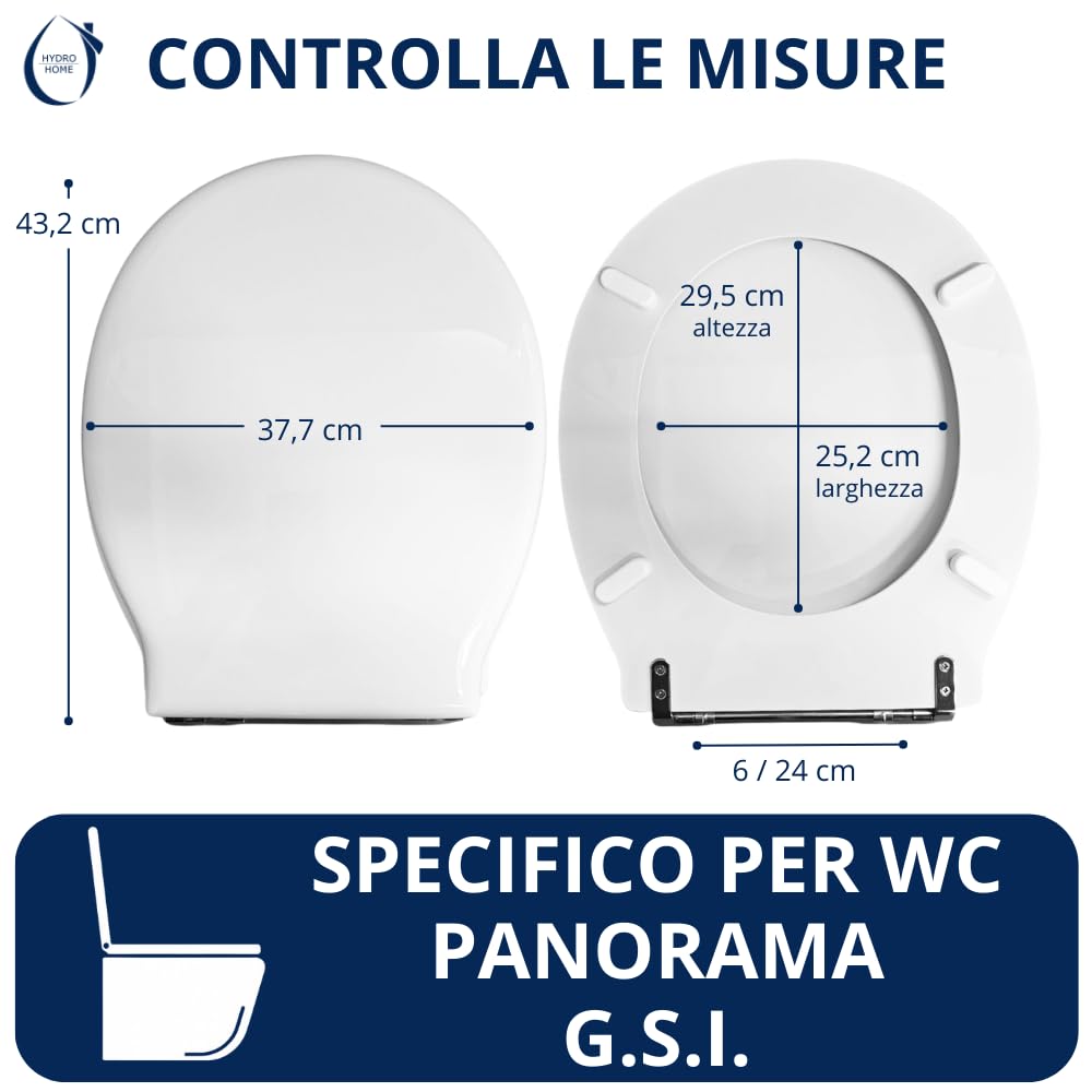 Copriwater Panorama G.S.I. legno rivestito in resina poliestere bianco