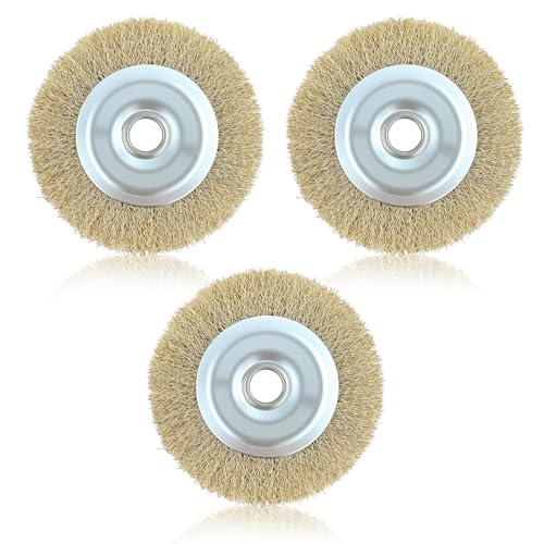 Cepillo de alambre limpiador de patio para Ryobi RAC814, cepillo de rueda de alambre de repuesto con agujero de eje para RY18PCA-0 OPC1800 OPC1815 EFB 400/401 y más limpieza de desechos de juntas de