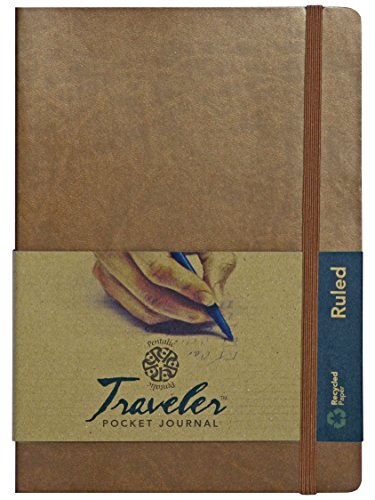Pentalic Art Pentalic Lined Traveler Pocket Journal, 6"-by-8", Metallic Copper