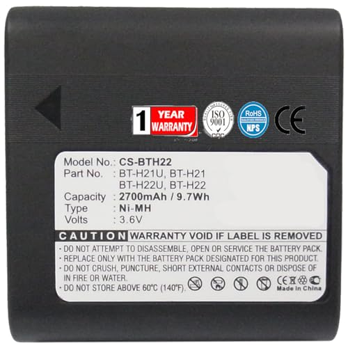 XSPLENDOR XPS 3.6V 2700mAh Replacement Battery for Sharp VL-A10, VL-8888, VL-8 PN BT-H21, BT-H22, BT-H21U
