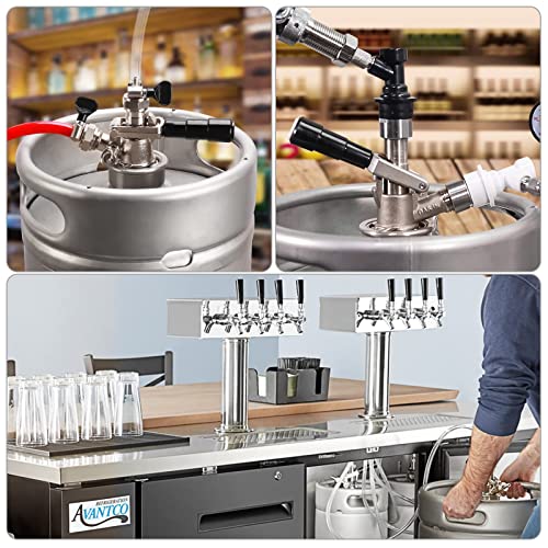 image for Dbgogo European Sankey S System Keg Coupler, 1/4'' Beer Barb Stainless