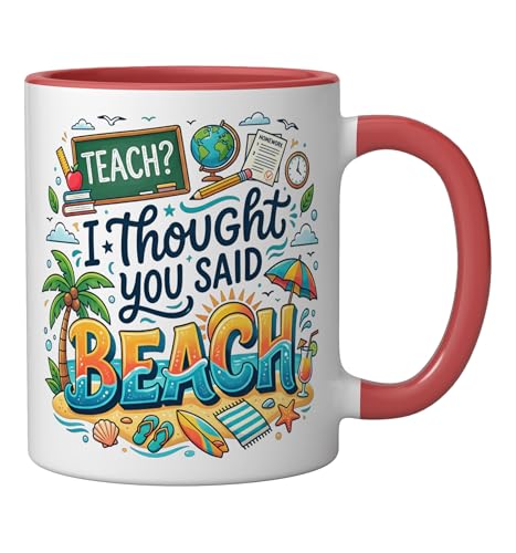 Taza de cerámica roja/blanca 11 oz miniatura 2