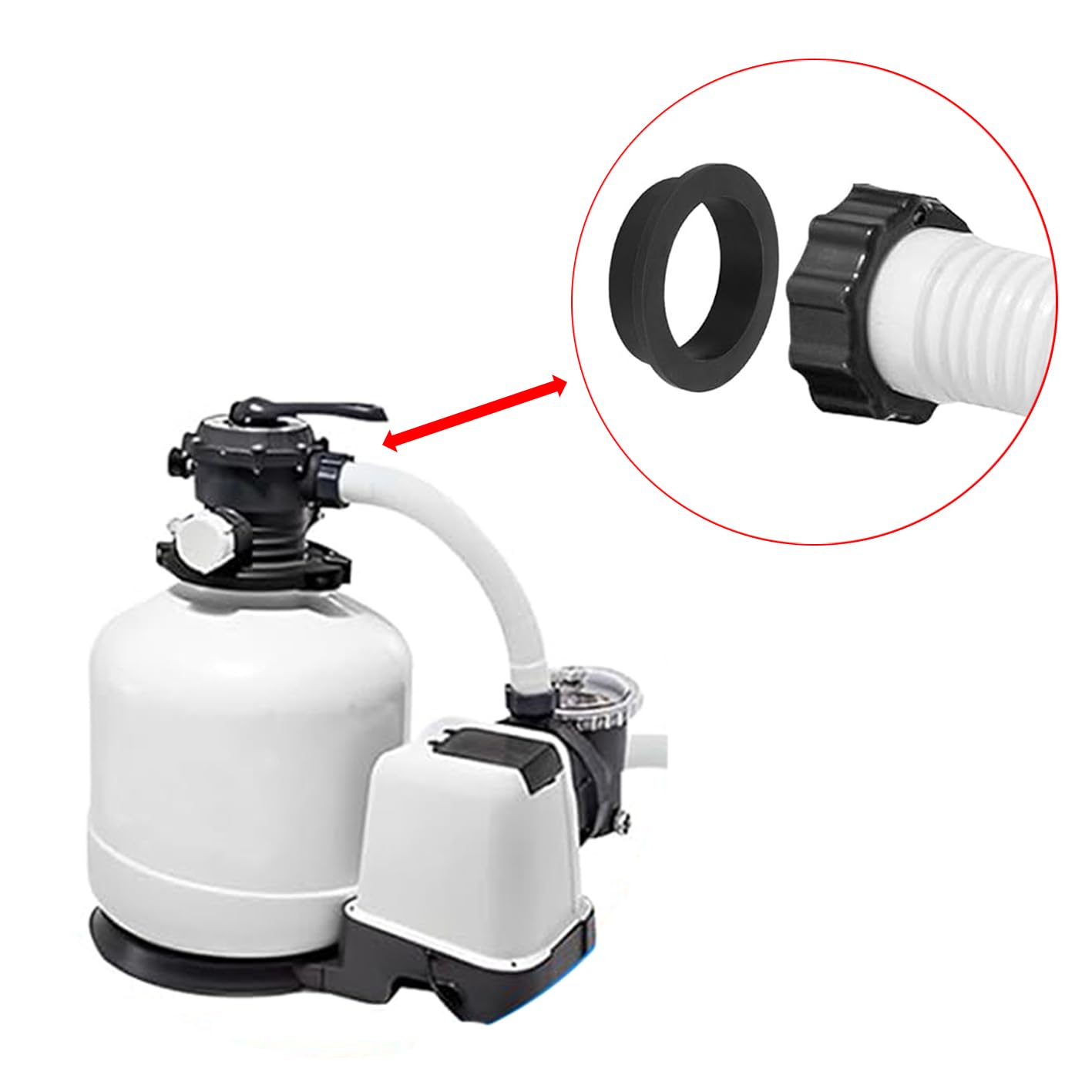11228 Guarnizione per pompa filtro a sabbia per piscina, guarnizione O-Ring a forma di L, adatta per pompe a sabbia Intex, set di riparazione e guarnizioni per tubi, confezione da 8