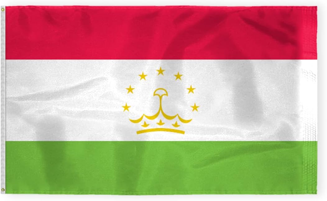AGAS Tajikistan Flag 2x3 ft Outdoor 200D Nylon Double Stitched Hem Never Rust Brass Grommets Canvas Header Tajik Flag