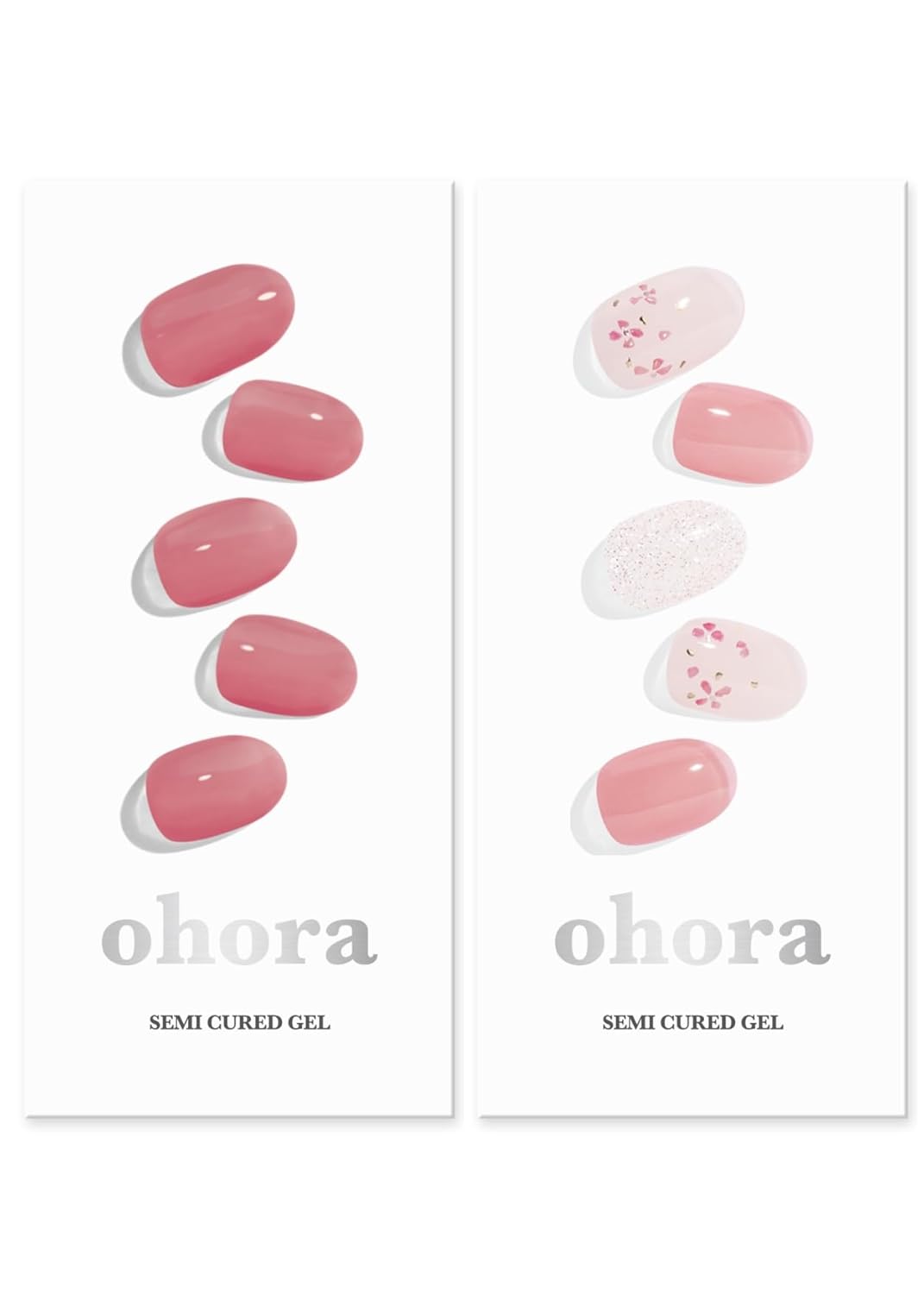 ohora Semi Cured Gel Nail Set of 2 (N Juliet & N Rose Diamond) - Professional Salon-Quality Nail Care