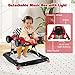 HONEY JOY Baby Walker, 4-in-1 Foldable Infant Activity Push Walker, Toddler Car Walker with Adjustable Heights, Music, Lights, Padded Seat, Baby Walker with Wheels for Boys Girls 6-18 Months (Red)