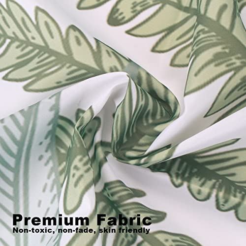 Bivinar Sage Green Leaves Shower Curtain, Plant Bathroom Shower Curtain, Fabric Botanical Shower Curtain, 72 X 72 Inch #TOP3