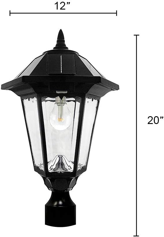 Authentic Crazy Deals GAMA SONIC Windsor Bulb Solar Lamp Post, 96 Inch, Outdoor LED Solar In Ground Light, Black (GS-99B-S)