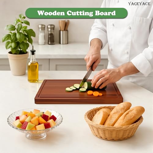 Tabla de Cortar de Madera Acacia 16.5"x12" con Ranura miniatura 5