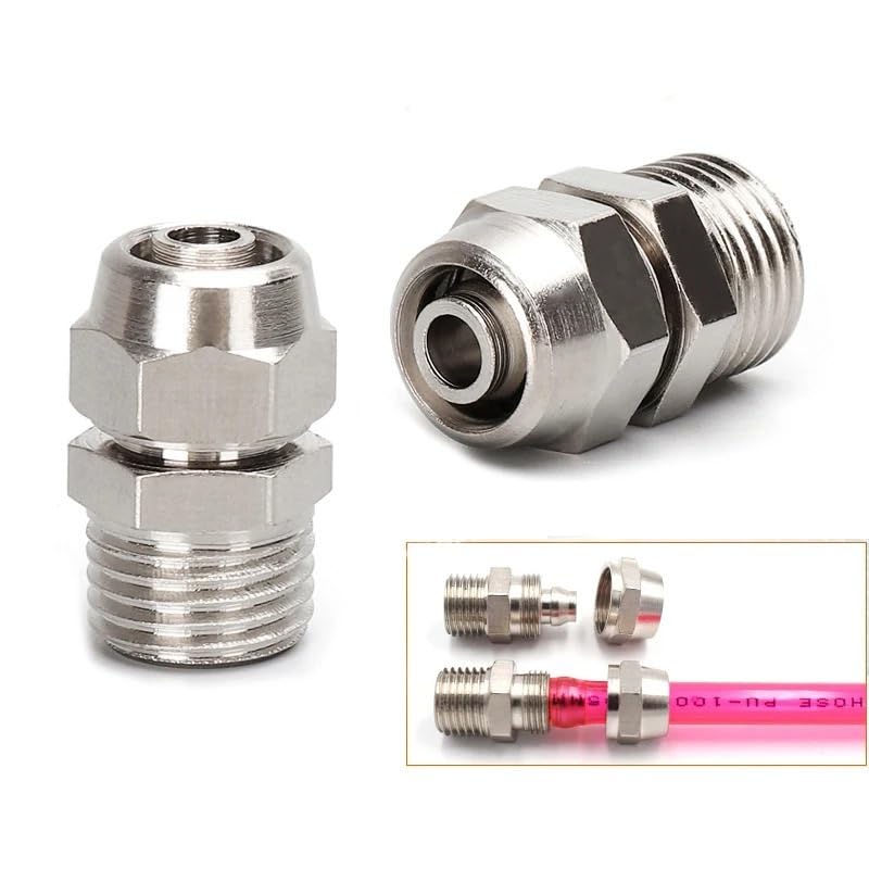 Racor neumático PC M5 de 8mm con liberación rápida sin fugas de aire 4
