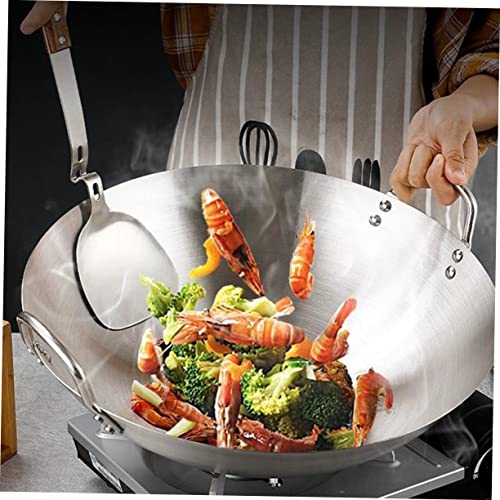 Wok de acero inoxidable con doble asa y fondo redondo miniatura 6