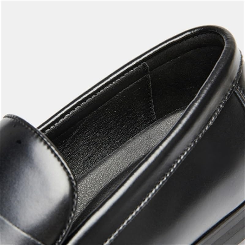 Men's Slip-on Dress Business Leather Shoes Pointed Toe Low-top Lightweight Oxford Shoes Non-Slip Rubber Wear-Resistant Comfortable Casual Shoes for Men