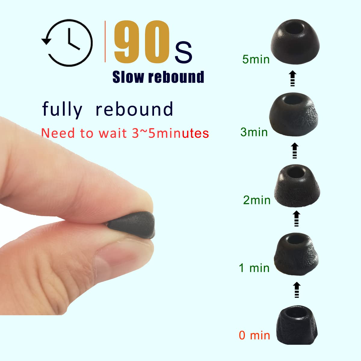 Luckvan Memory Foam Ear Tips for Beats Studio Buds Earhooks for Beats Earbuds Replacement Grip Cover for Beats Studio Buds+ Ear Tips fit in Charging Case, Black