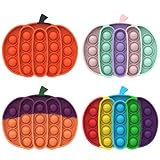 Thanksgiving Sensory Toys for Kids - 4 Pack Pumpkin Fidget Toys for Boo Basket Stuffers, Bat Design Stress Relief Fidgets for Kids, Basket Fillers