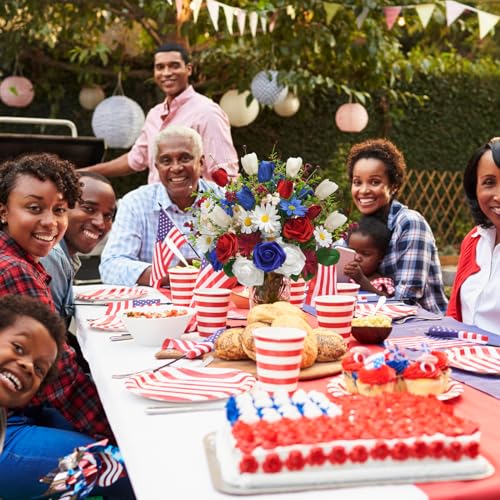 4pcspatrioticartificialflowersmixedbushredwhitebluerosetulipflowersmemorialdayflowerbouquetfor4thofjulyindependencedaygravehometabledecoration Urban Country Home Decor 4pcs patriotic artificial flowers mixed bush red white blue rose tulip flowers memorial day flower bouquet for 4th of july independence day grave home table decoration urban country home decor