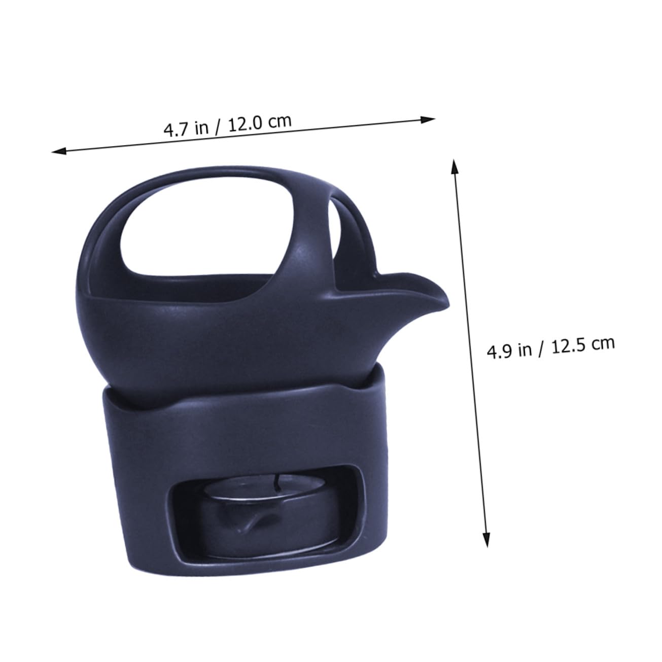 Mini Estufa de Cerámica Marrón para Infusión de Té Asas Ligera y Soporte para Velas Adecuado para Infusionar y Tostar Ingredientes de Té en Casa