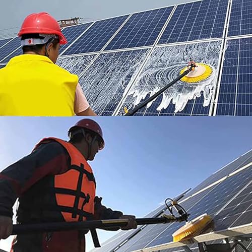 Spazzola elettrica per la Pulizia di Pannelli solari, pulitore per finestre Esterne Rotante da 7,5 m, Attrezzatura per Il Lavaggio di Pannelli fotovoltaici, Strumenti per