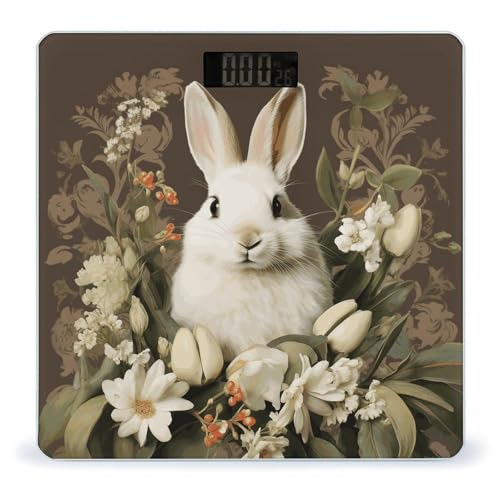 Báscula de baño digital con vidrio templado blanca miniatura 1