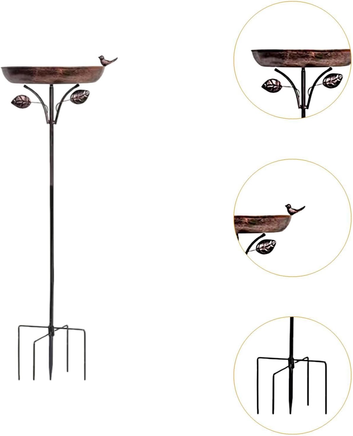 Bath Iron 5 Pronged Base Feeder Bowl for Outdoor Yard Backyard