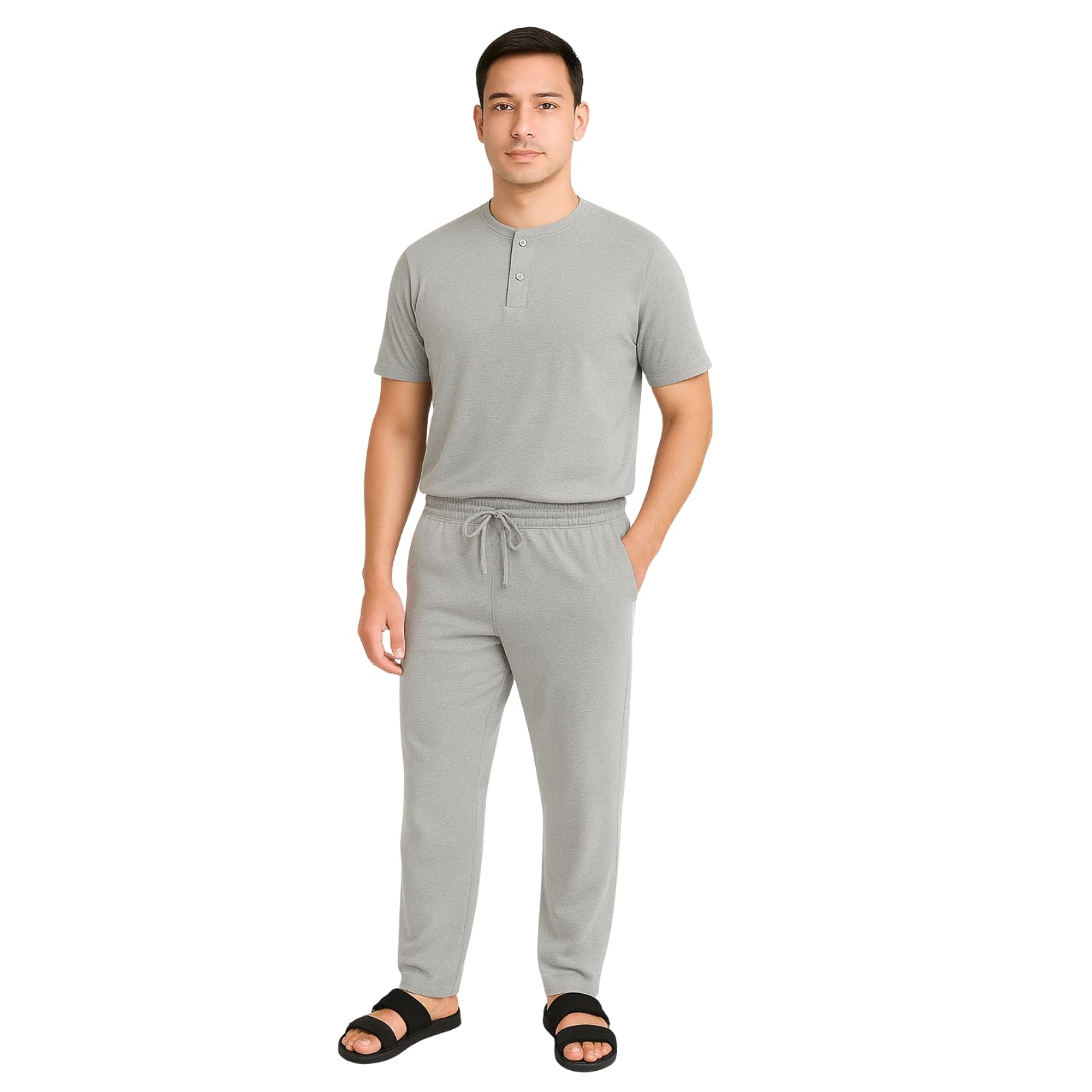 Mens Pyjama Set | Pants & T-Shirt | Soft Breathable Viscose Fabric | Comfortable Loungewear & Sleepwear |-image-16