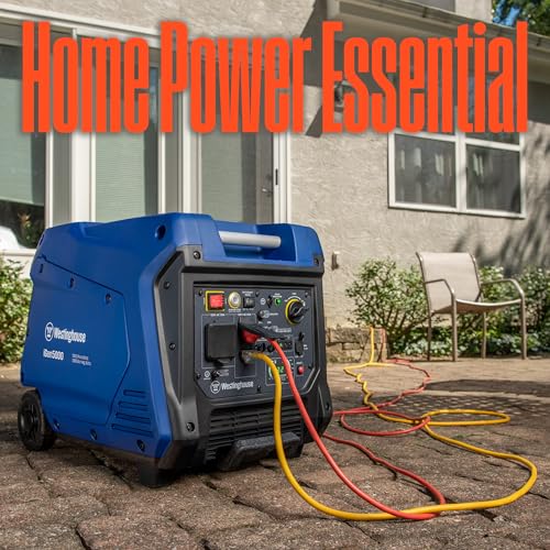 Westinghouse Outdoor Power Equipment 5000 Peak Watt Super Quiet Portable Inverter Generator, Remote Electric Start with Auto Choke, Wheel & Handle Kit, RV Ready, Gas Powered, Parallel Capable - Image 4