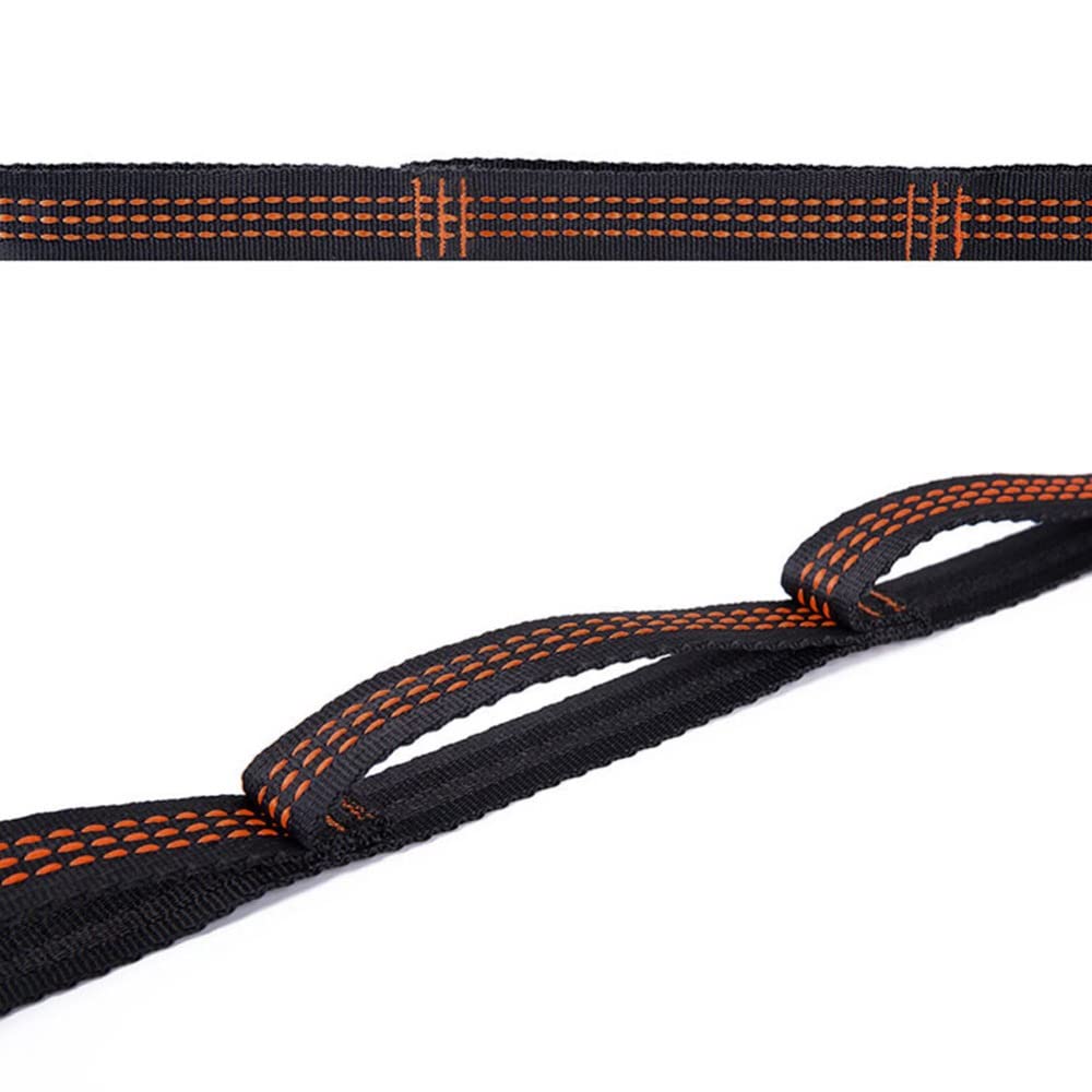 Lot de 2 sangles de hamac en polyester renforcé spécial 5 anneaux haute résistance barbelé Noir (orange)