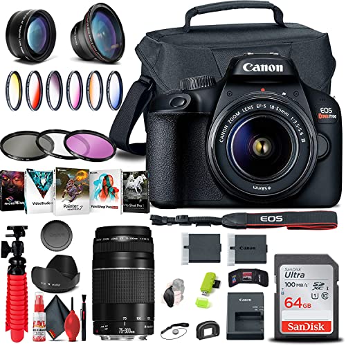 Cámara Canon EOS Rebel T100/4000D DSLR con lente 18-55mm y accesorios miniatura 1