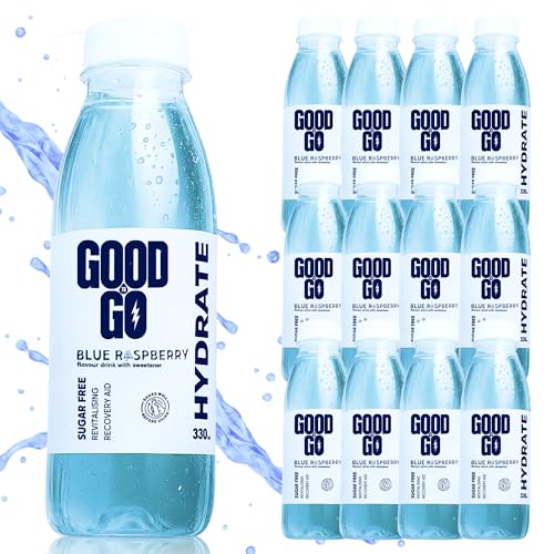 Image of GoodToGo Hydration - Electrolyte Drink with Ginkgo Biloba | 12 x 330ml Bottles Blue Raspberry | Sugar-Free, Caffeine-Free, Vegan | Sports Rehydration & Recovery, Hydration Tablet Alternative