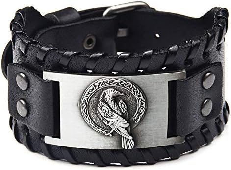TURTLEDOVE Viking Bracelet Odin's Raven - Crow Animal Bracelets of Norse Mythology Amulet - Scandinavian Talisman for Midgard Pagan
