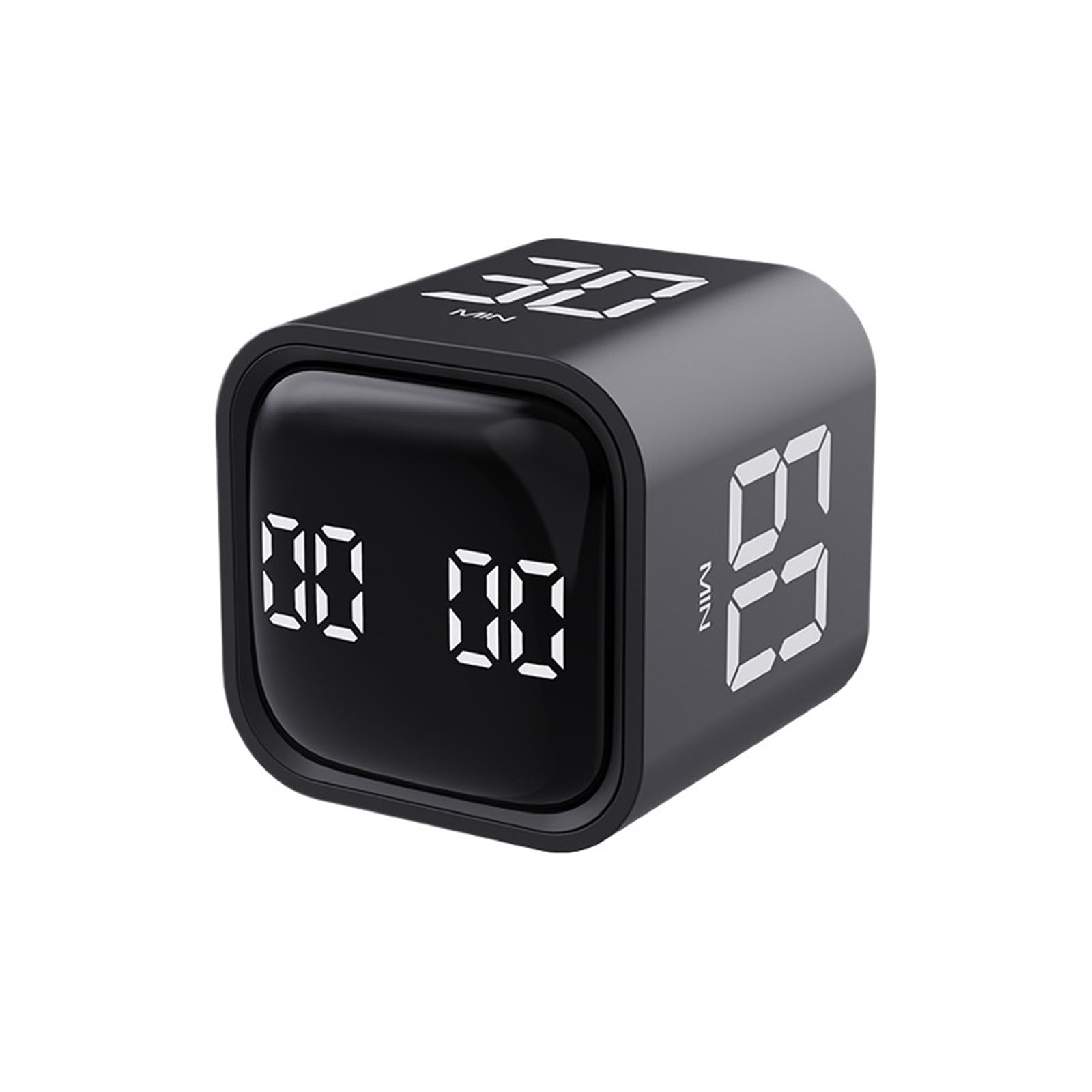 Tragbarer digitaler Wecker, Würfel-Timer mit Sensor(Black)