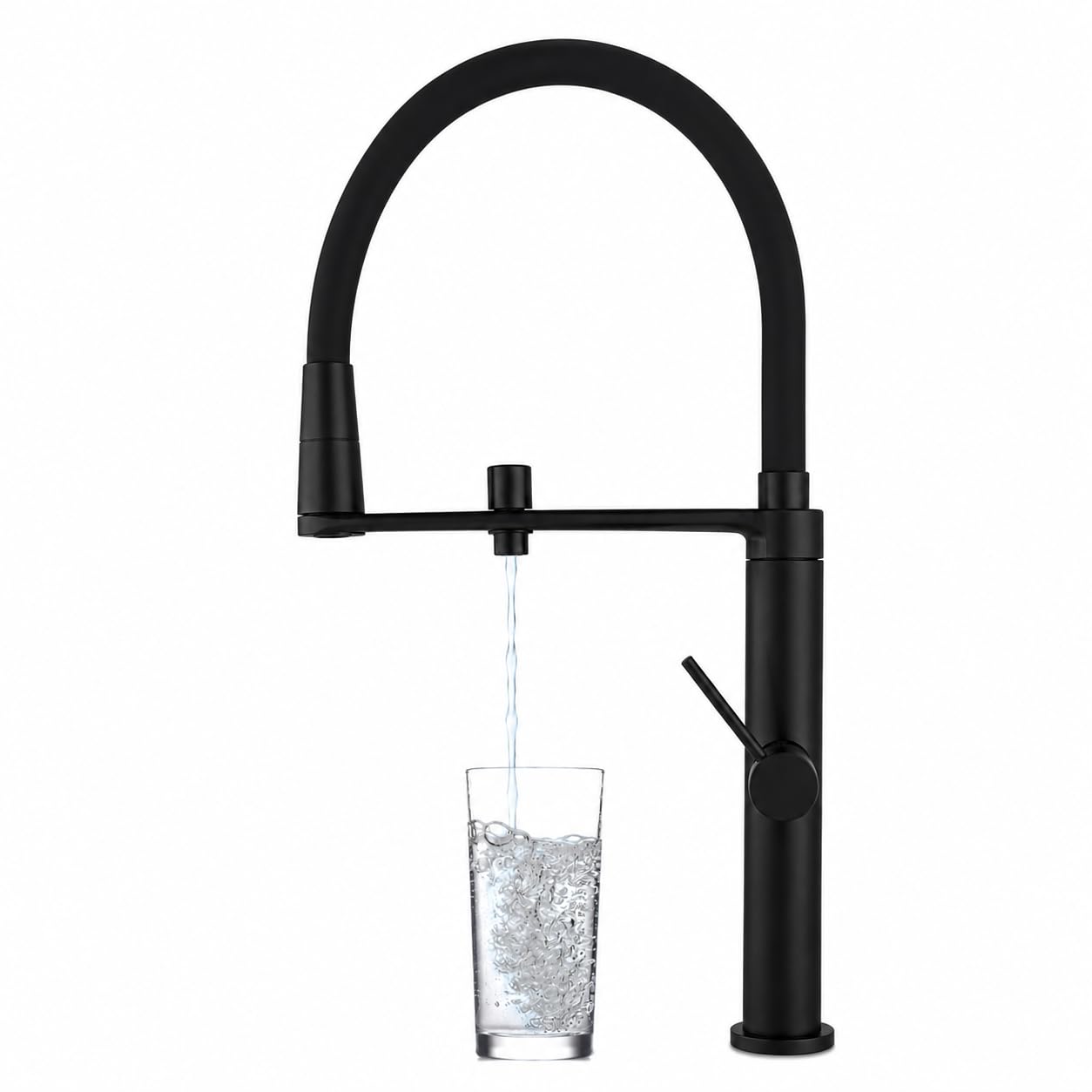Ramón Soler Grifo de Cocina Flexible con Agua Filtrada Negro Mate | Grifo de cocina con caño flexible magnético y salida independiente para agua filtrada. Diseño premium, práctico y elegante.