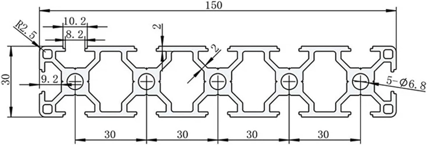 1 Piece 30150 T Slot Aluminum Profile European Frame Standard Anodized(100mm)