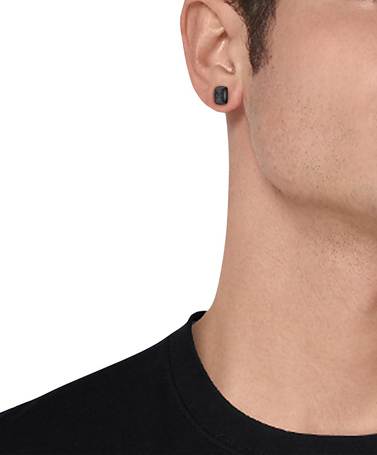 BOSS Jewelry Pendientes de botón para Hombre Colección YANN de Acero inoxidable
