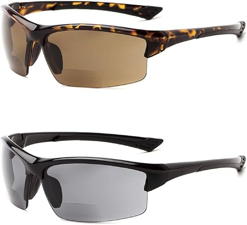 Miniatura 8 de The Foster II - Lentes de sol bifocales de lectura de plástico para deportes y lectores de sol envolventes, certificado ANSI Z87.1