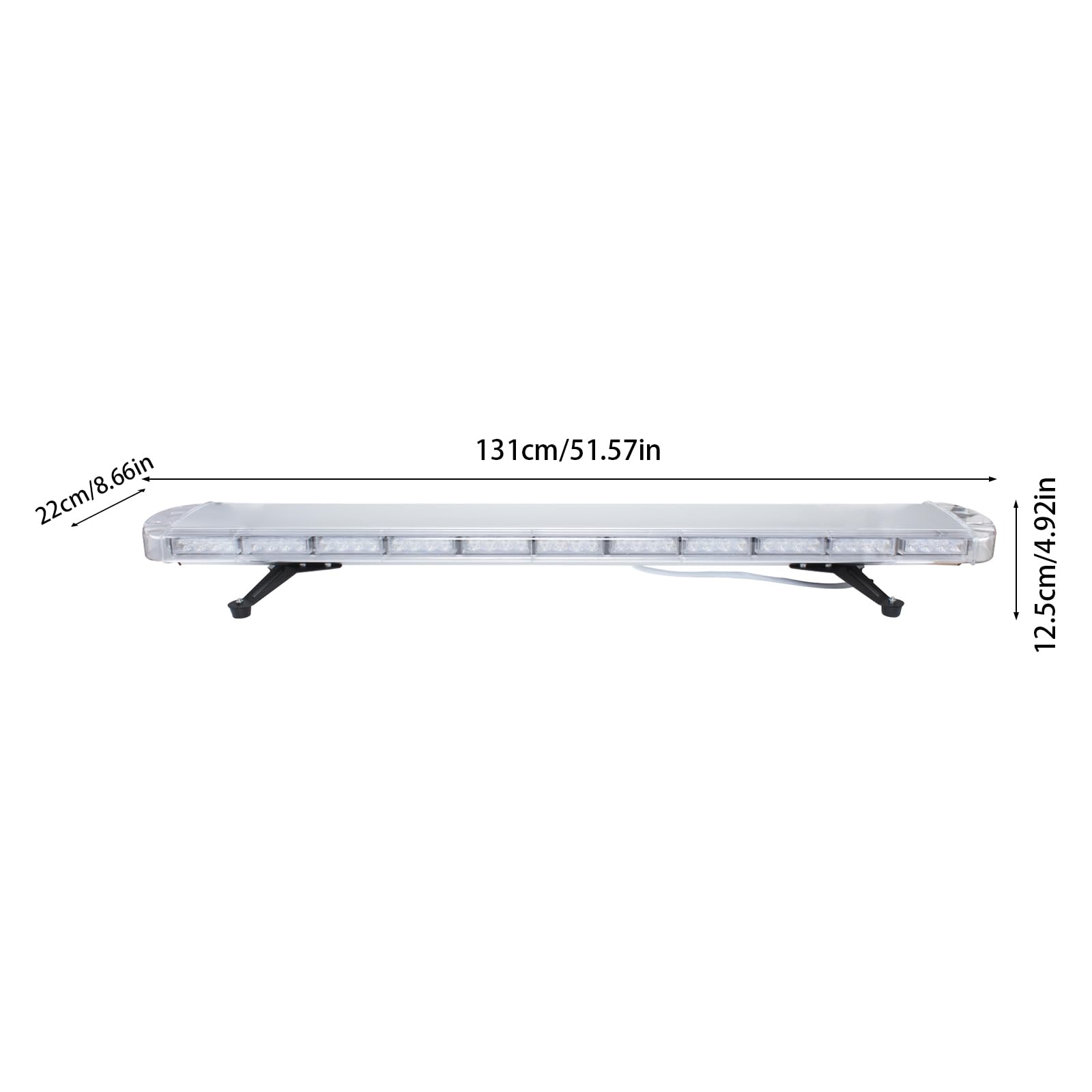 Luz LED de advertencia, 96 ledes, luz estroboscópica, 150 lm, baliza emergencia coche, luz de advertencia para techo, color naranja para advertencia, efecto anti-trasero, 12 – 24 V, modelo
