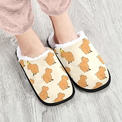Cute Capybara Pattern Slippers Memory Foam Non-Slip Indoor House Slippers Bedroom Hotel Home Shoes for Women Men4