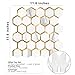 STICKGOO Hexagon Peel and Stick on Backsplash for Kitchen and Bathroom, White Marble Look PVC Mixed Metal Gold Self Adhesive Metal Mosaic Tiles(10 Sheets, Seamless)