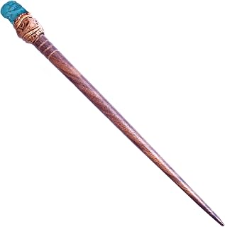 Natural Tumbled Healing Gemstone Crystal Wooden Hair Stick Handmade Gifts Boho Reiki by Smoky Quartz (Turquonite Magnesite)