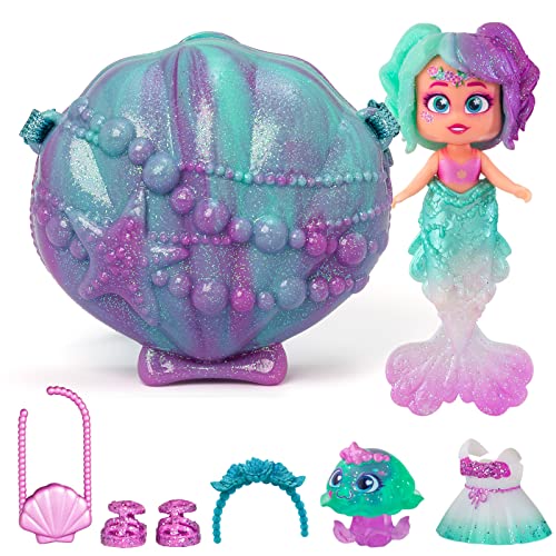 KOOKYLOOS Mermaids PEARL – Muñeca sirena con 1 concha-bolsito, 1 cola de sirena, 1 mascota,...