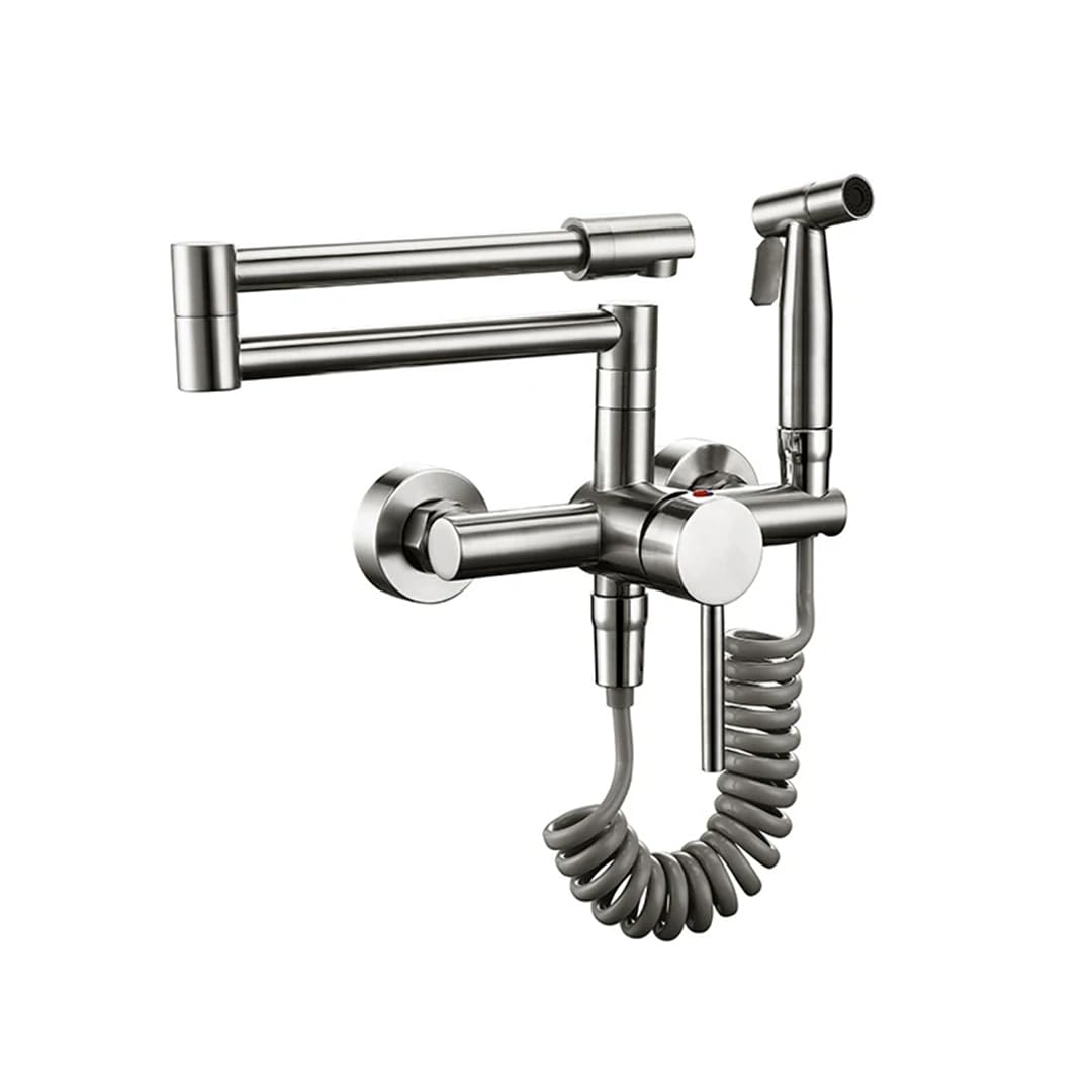 B Rubinetto da Cucina a Filler a pentola montata a Ponte con Pistola Spray a Doppia articolazione e Riscaldamento dell'Acqua di Calore Beauty Comes