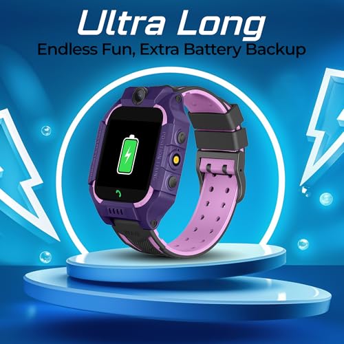 Image of GameSir Kids Smartwatch for Boys & Girls, Men & Women, Sim Card Support, Location Tracker /GPS System, Music Player, Camera, Video,Notification, Alarm, Waterproof, Calling Smart Watch (Purple)
