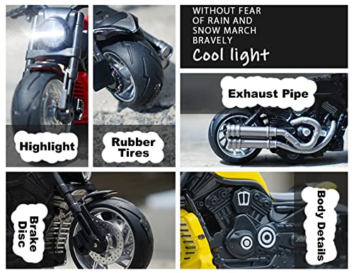 Gilumza Pull Back Motorcycles Toy, Moto Gift with Music Lighting, Wolverine Motorcycle Toys for Boys Kids Age 3-12 Year Old (Black) - Image 5