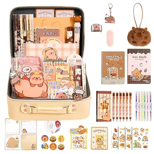 Capybara Estuche - Gran Capacidad Divertidos y Dulces Papelería - Accesorios de tasa de agua para la escuela, para reglas, blocs de notas, portalápices, gomas de borrar, marcador de arte, maquillaje