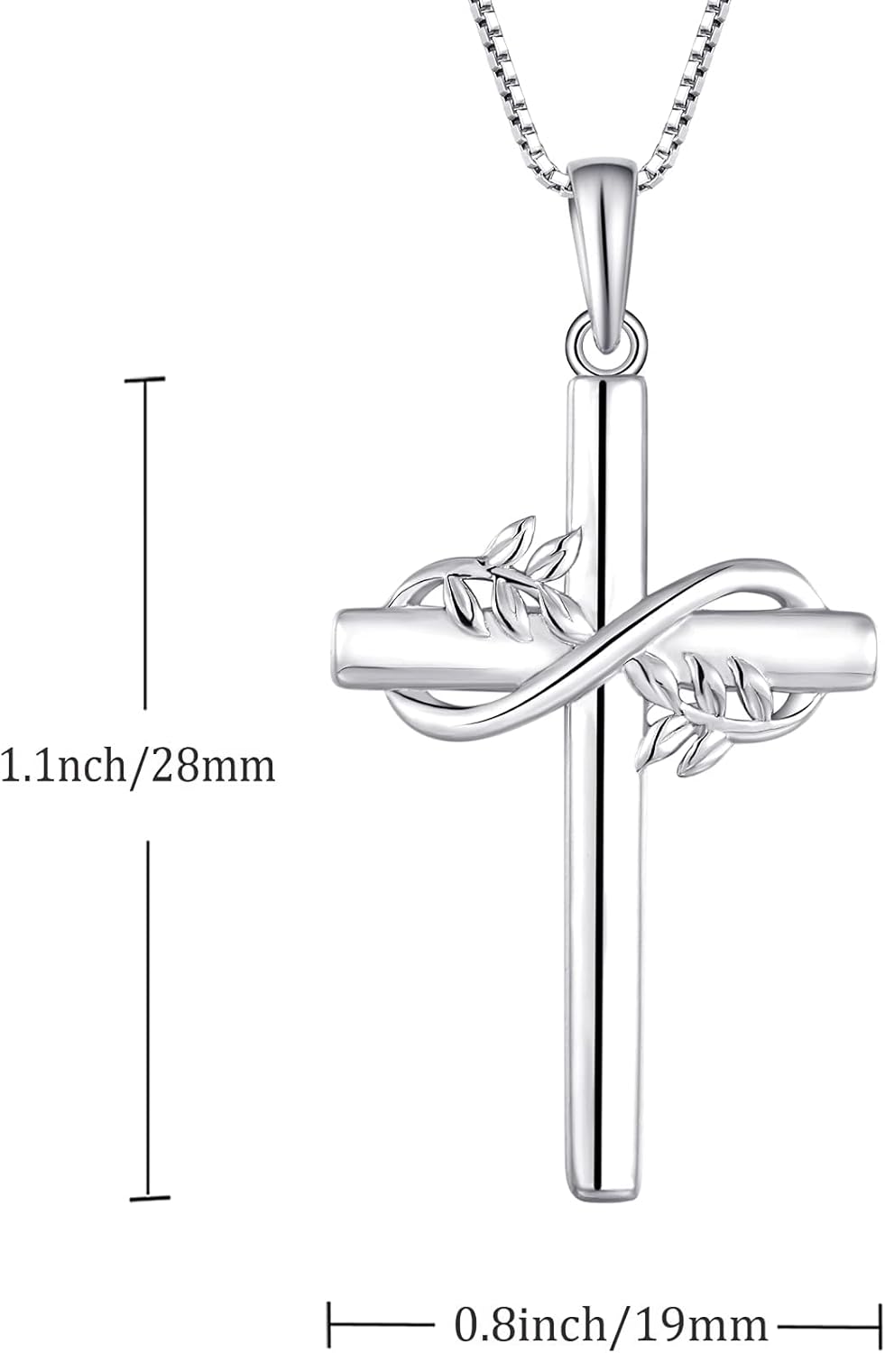 STARCHENIE Infinity Cross Necklace for Women 925 Sterling Silver Polished Cross Pendant Crucifix Jewelry Gifts - Image 5