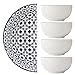 Ontihang Zestaw ceramicznych karbowanych misek w stylu vintage, proces rzeźbienia w stylu vintage, miska do zupy 80 ml na płatki śniadaniowe, sałatkę, makaron, zupę, nadaje się do zmywarki do naczyń w kuchence mikrofalowej - zestaw 4 szt