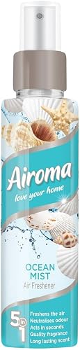 Airoma 5-in-1 Ocean Mist Air Freshener Pump Spray 150ml: Odour Eliminator, Room Air Freshener, Room Deodorizer, Bathroom Spray, House Air Freshener; Long-Lasting Odour Eliminator